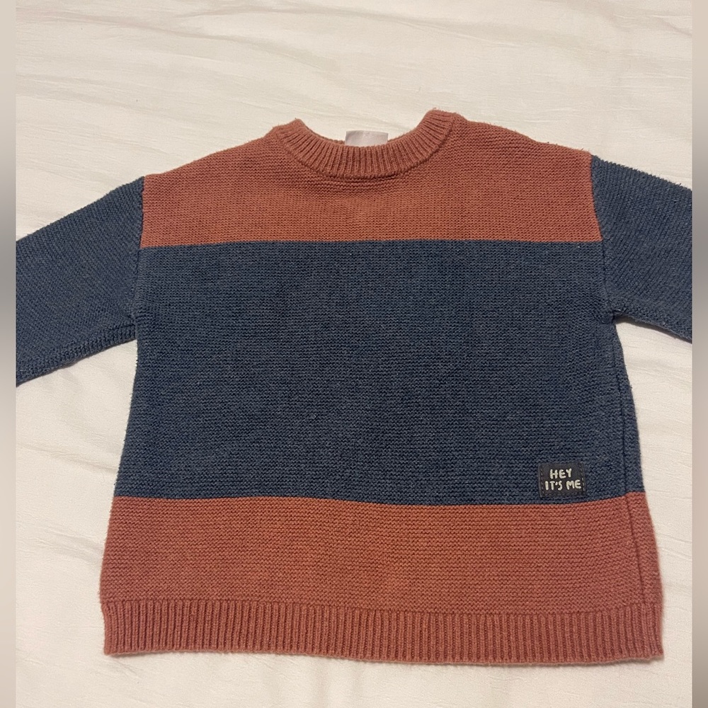 Toddler boys Zara rust and blue sweater size 2-3. Great condition.